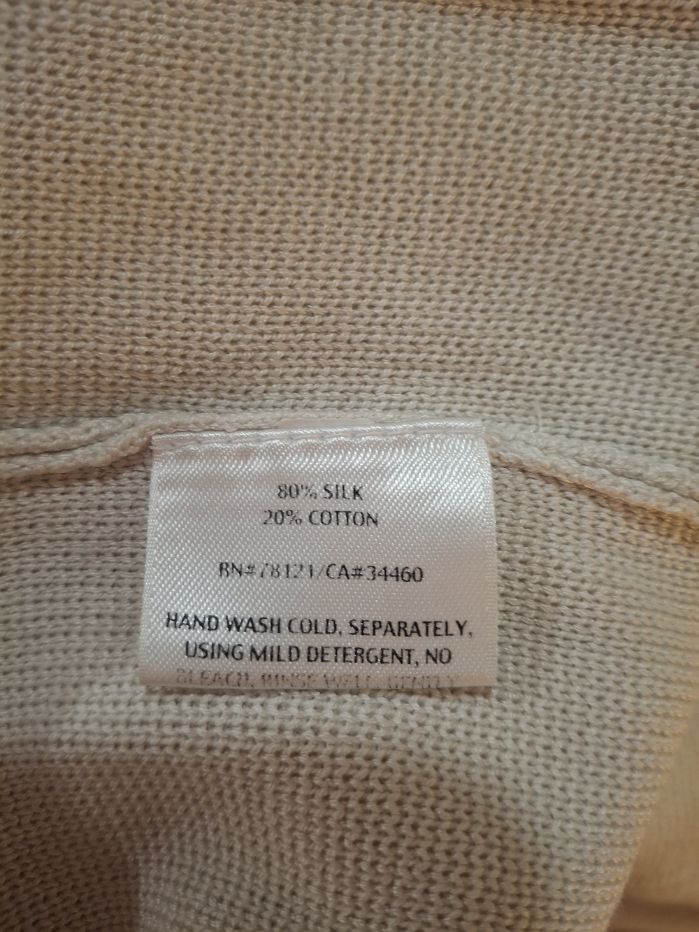 Eileen Fisher Cream Long-Sleeve Knit Midi Dress with Soft Collar - Picture 5 of 5